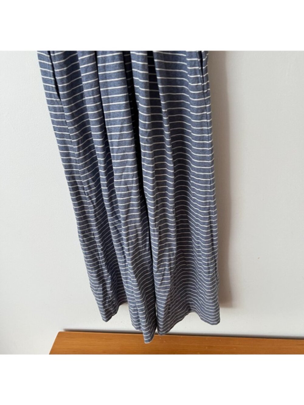 J. Crew Blue Striped Strappy Cotton Jersey Midi Dress Women's Size Medium - Picture 7 of 10